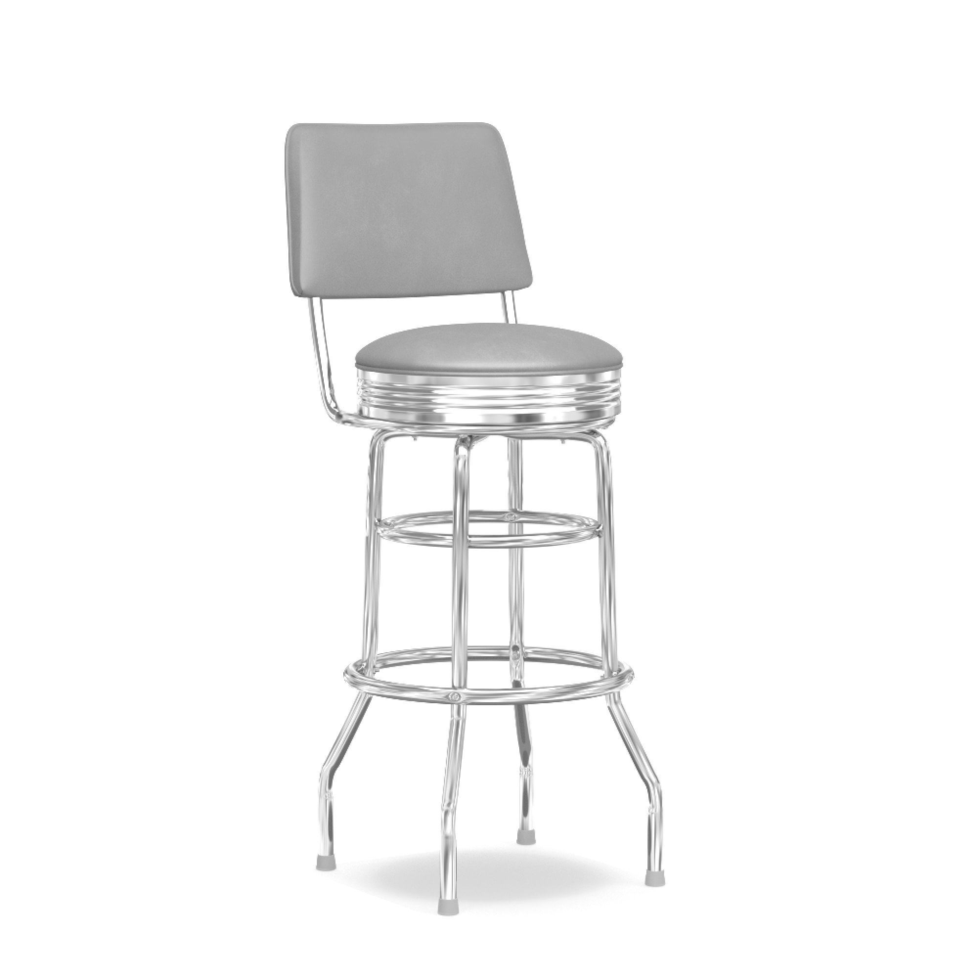 Upholstered Cushion-Back Diner Stool