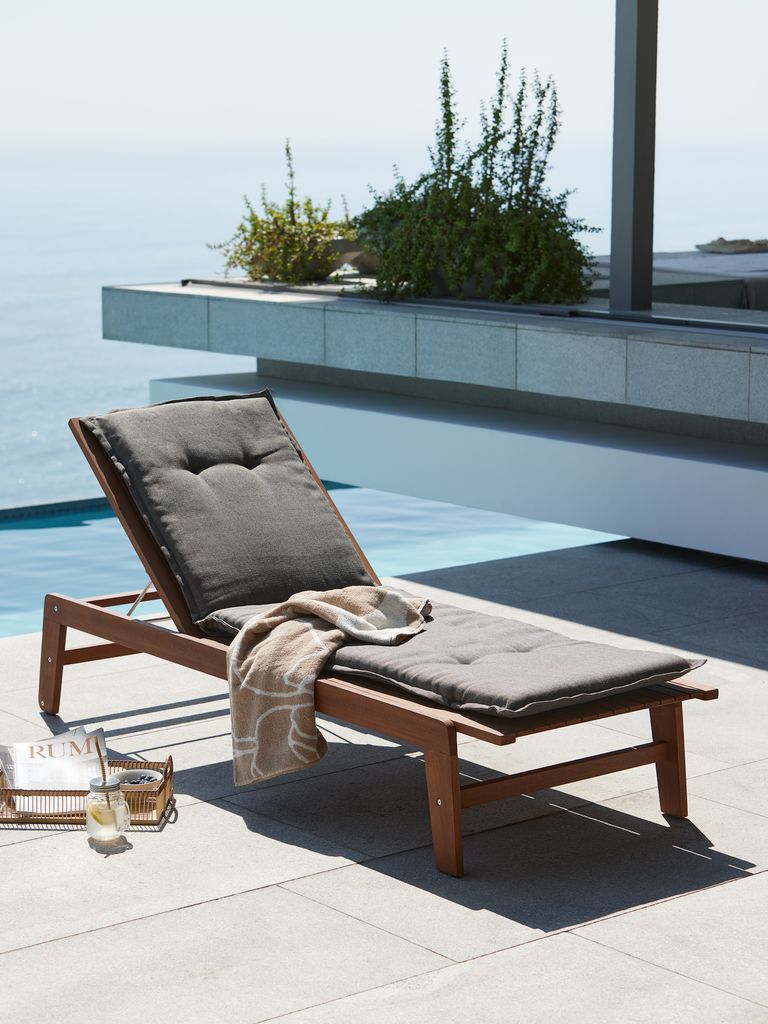 Garden cushion sun lounger HOPBALLE dark sand