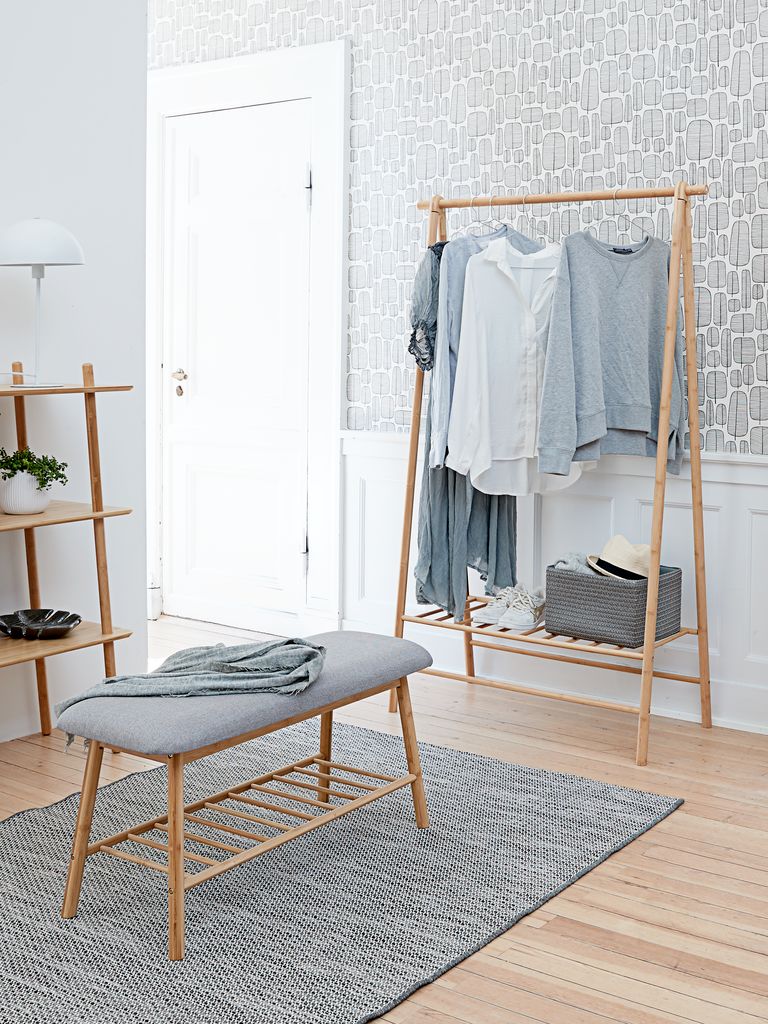 Clothes rail VANDSTED 1 shelf bamboo