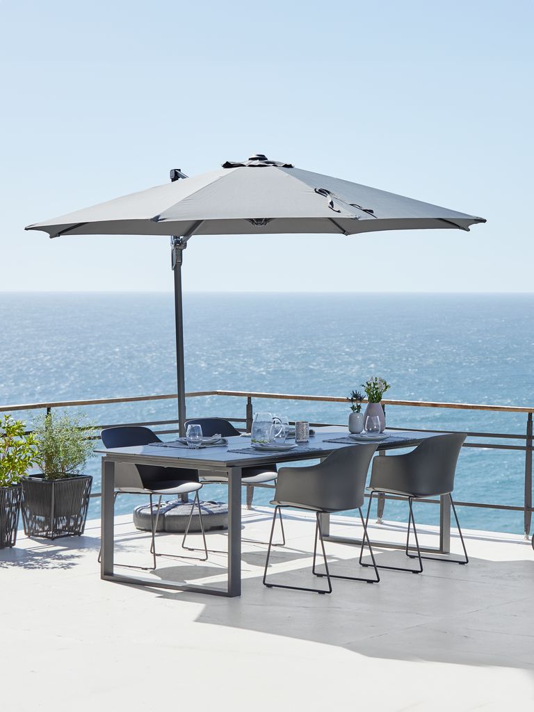 Hanging parasol TRONDHEIM D300 grey