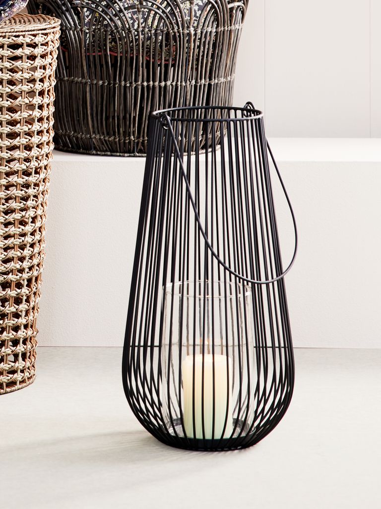 Lantern MELIAS D24xH46cm black