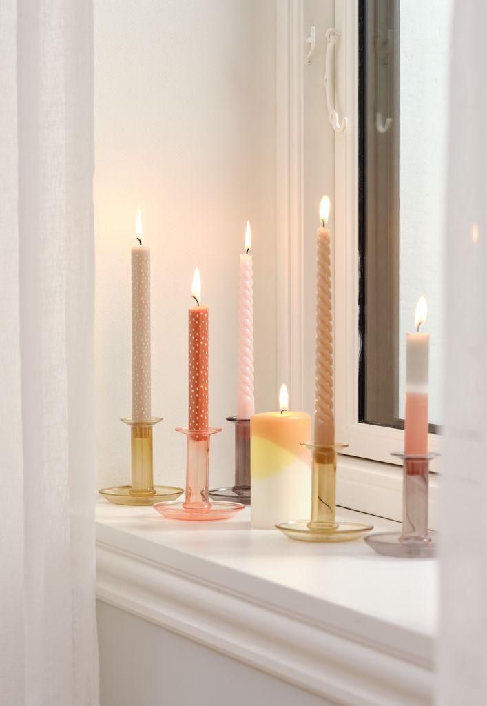 Candle BALDUR H25cm khaki pack of 4