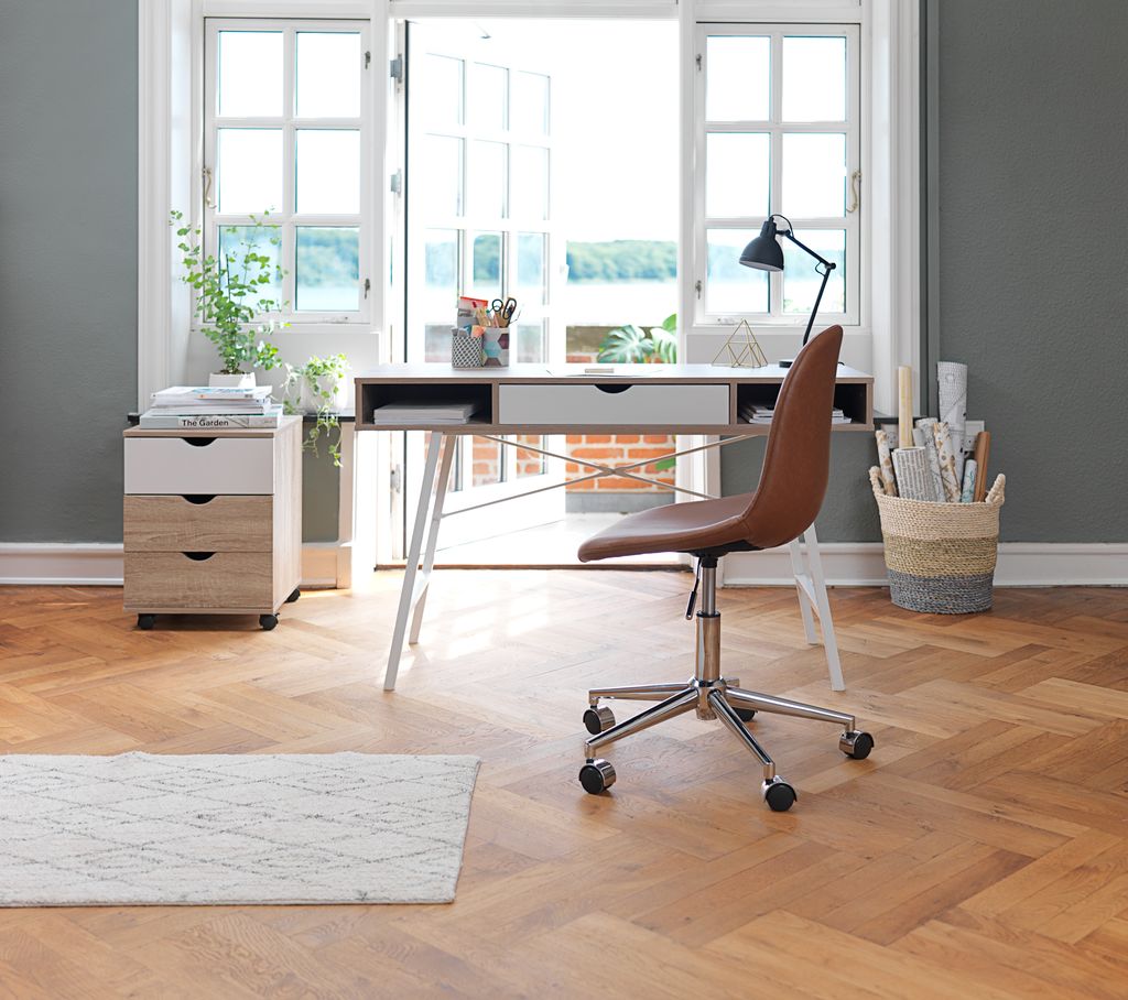 Desk ABBETVED 48x120 oak/white