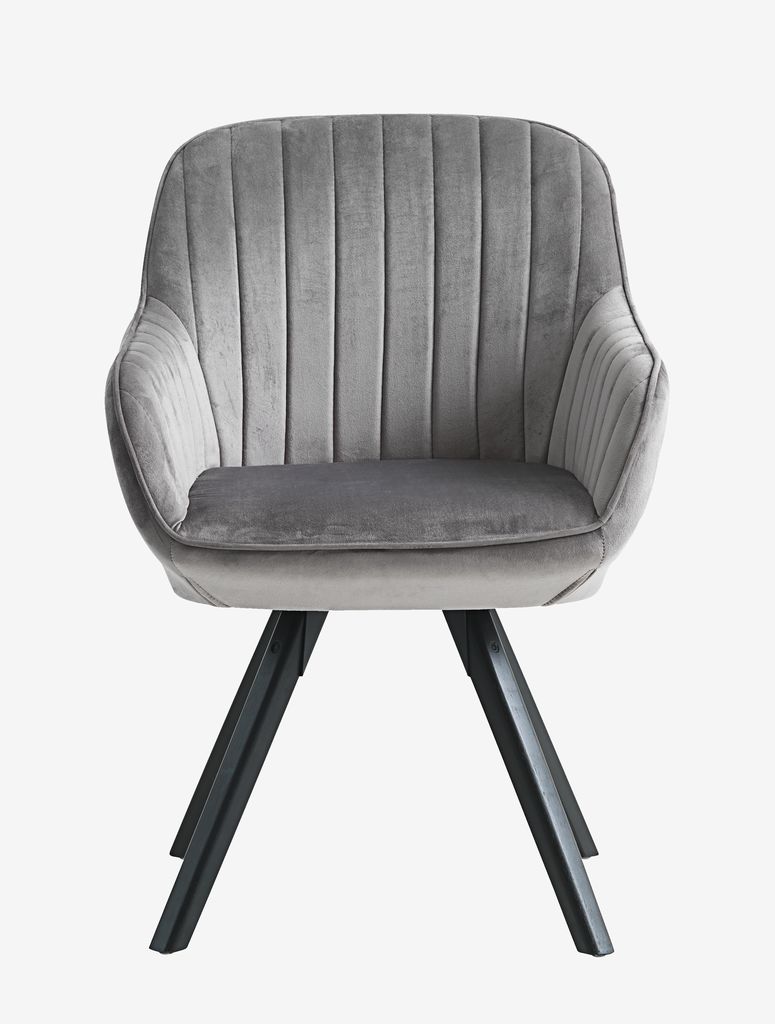 Armchair ONSEVIG velvet grey/black