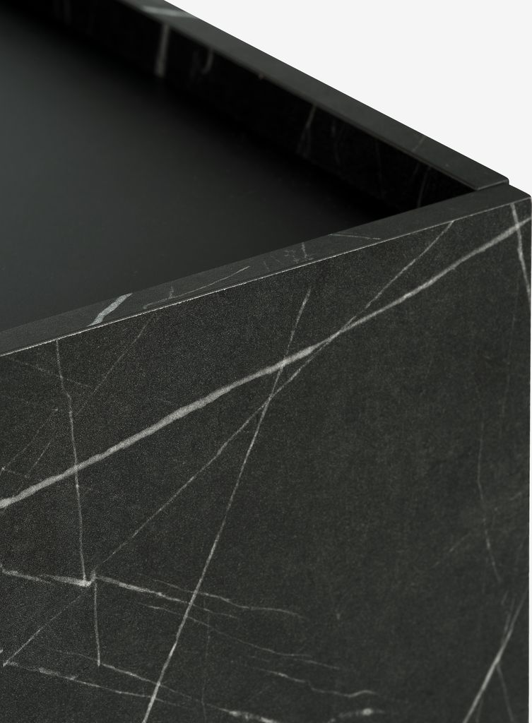 Sideboard KRONDAL 3 doors black/marble colour