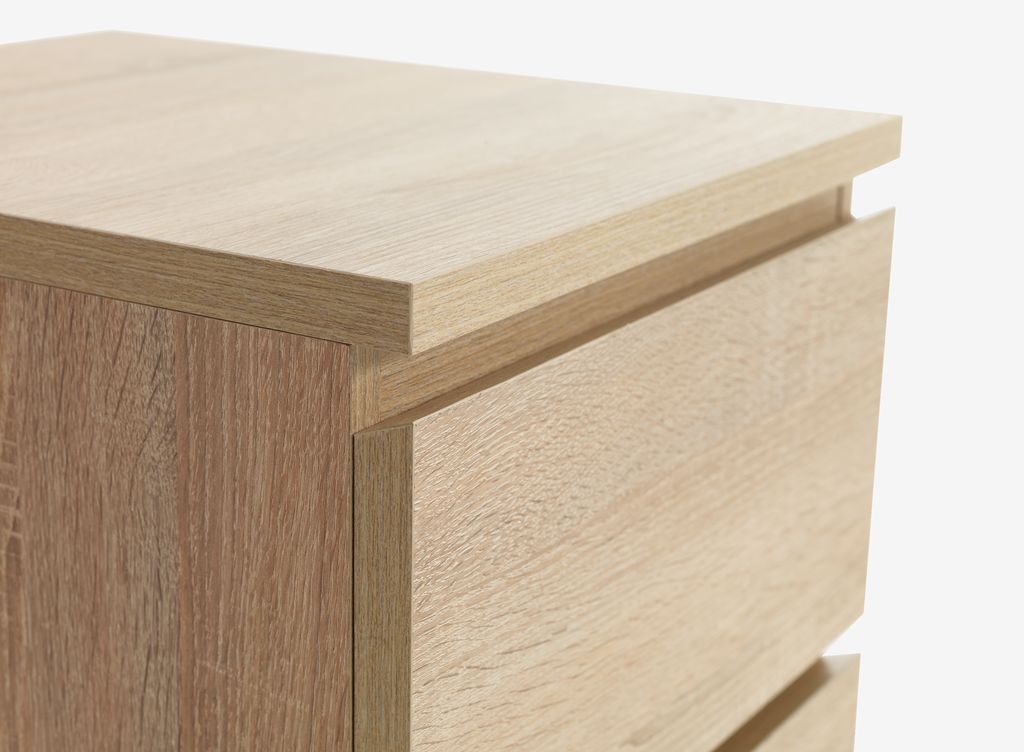 Bedside table LIMFJORDEN 2 drawers light oak colour