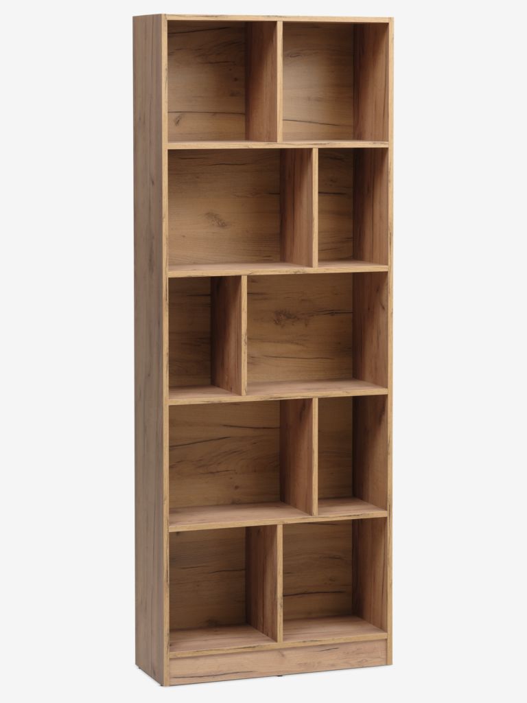 Bookcase MOSBJERG 10 shelves oak colour