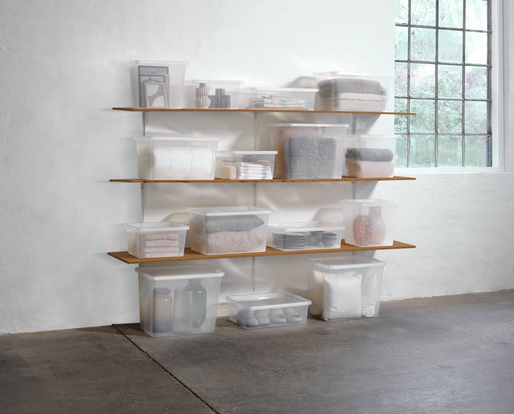 Storage box BASIC BOX 20L w/lid transparent