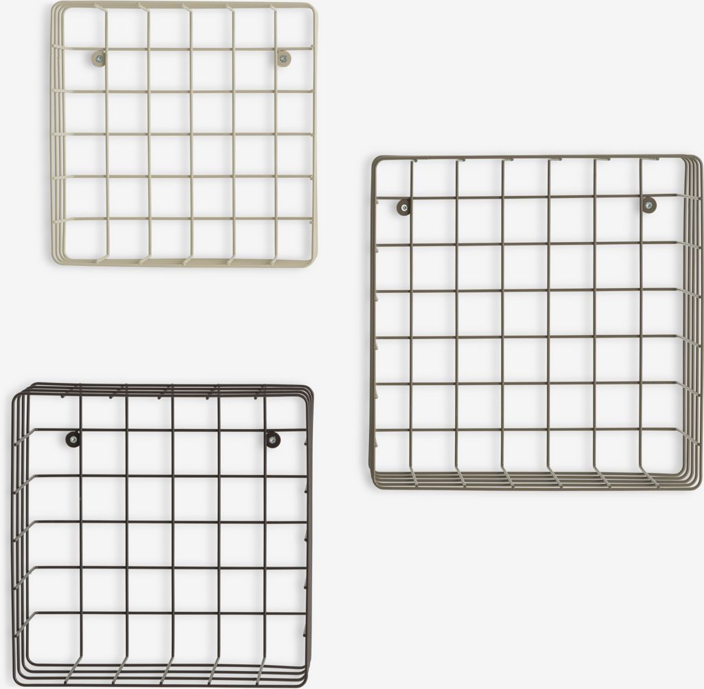 Wall Shelves STENUM beige/brown/dark brown 3pcs/pk