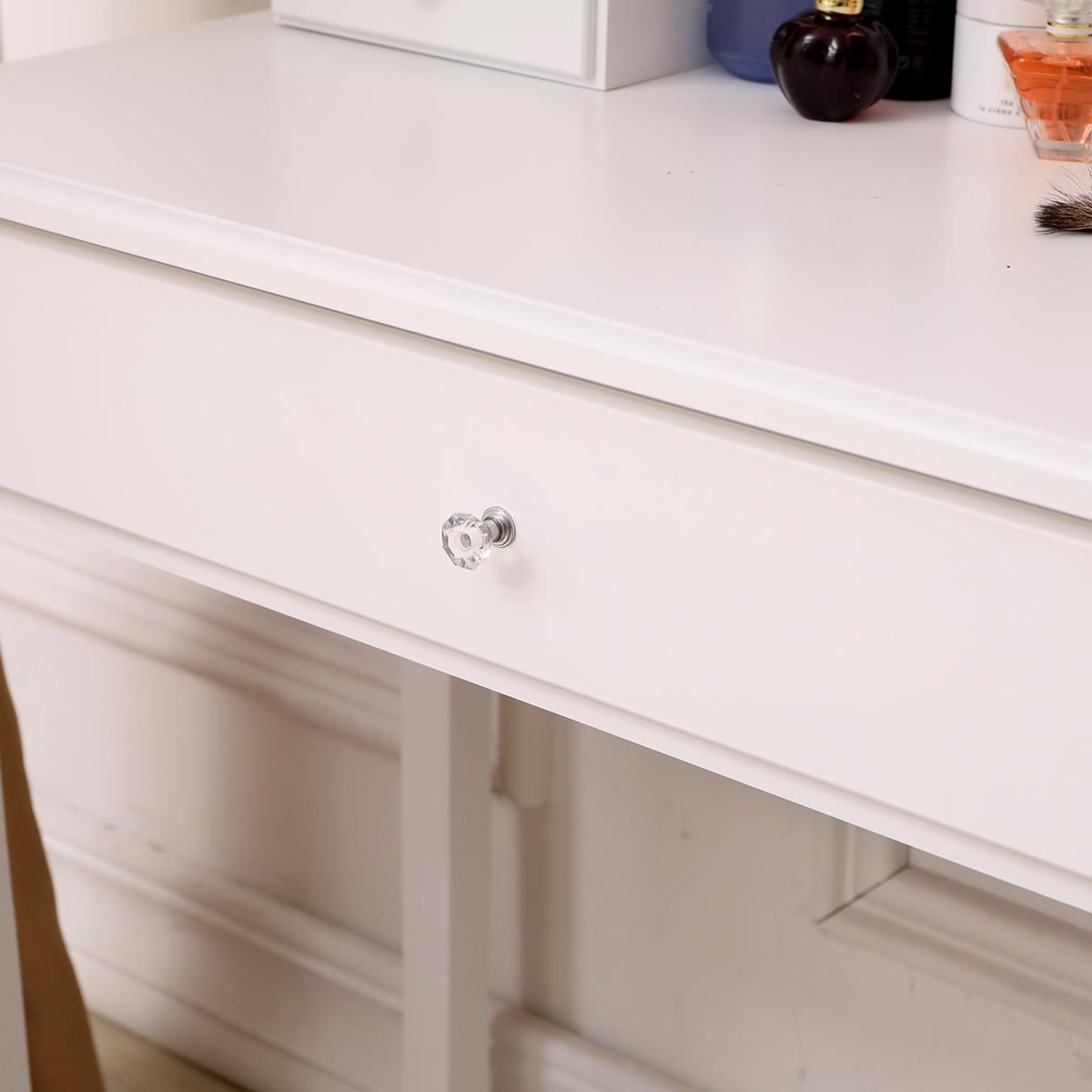 Lowest Prices - Ktaxon Makeup Vanity Table Set Mirror with LED Lights Dressing Table and Stool Set,Bedroom Vanities Tables with Benches