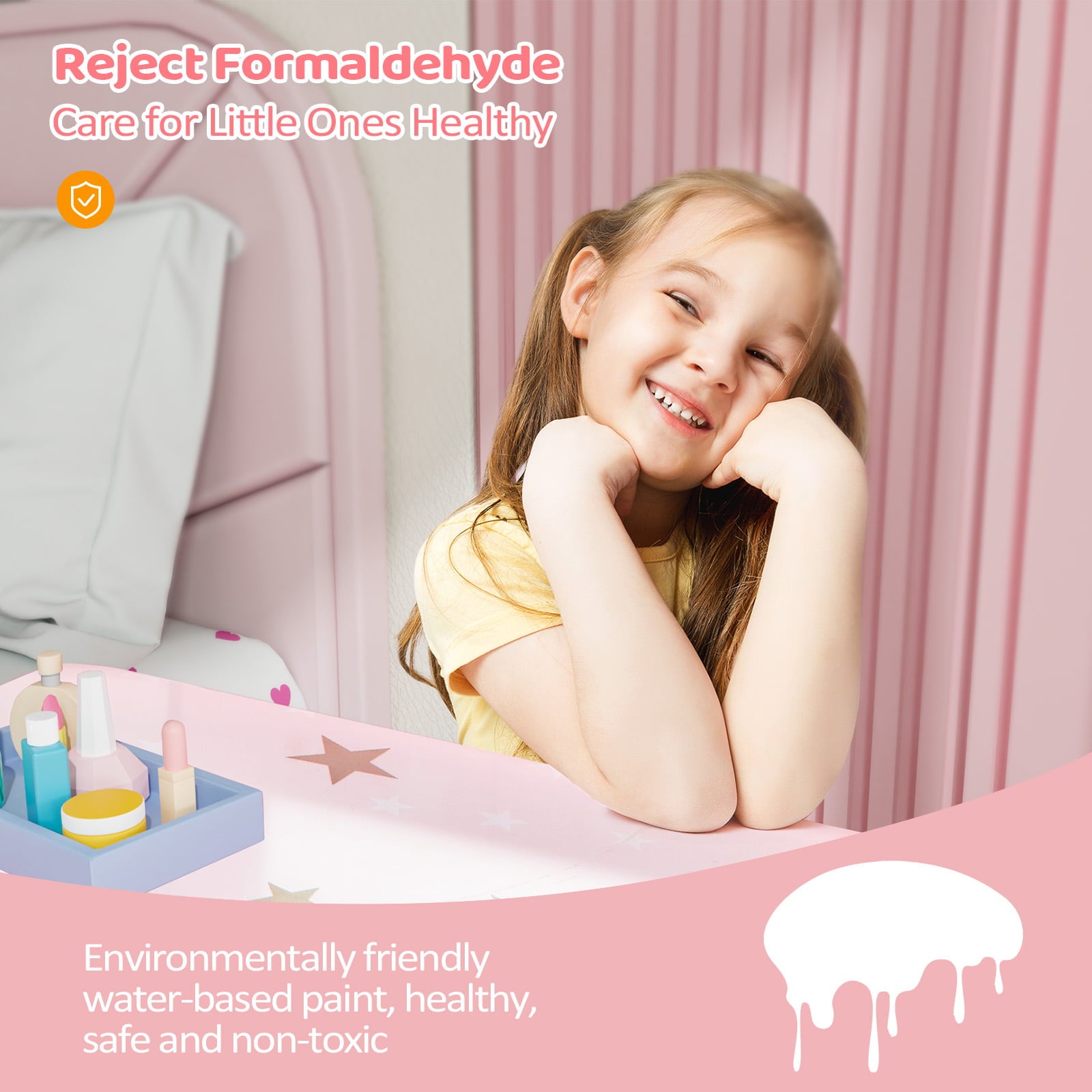 Lowest Prices - JOYMOR Kids Vanity Table and Stool for Makeup Dressing with Mirrors Drawers, White