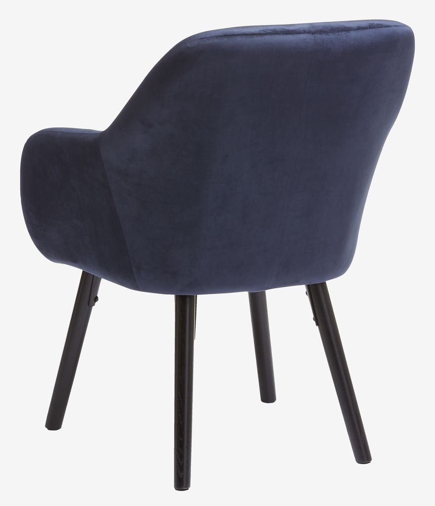 Armchair UDSBJERG blue velvet/black