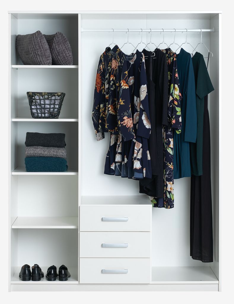 Wardrobe VELLERUP 151x200 combi white