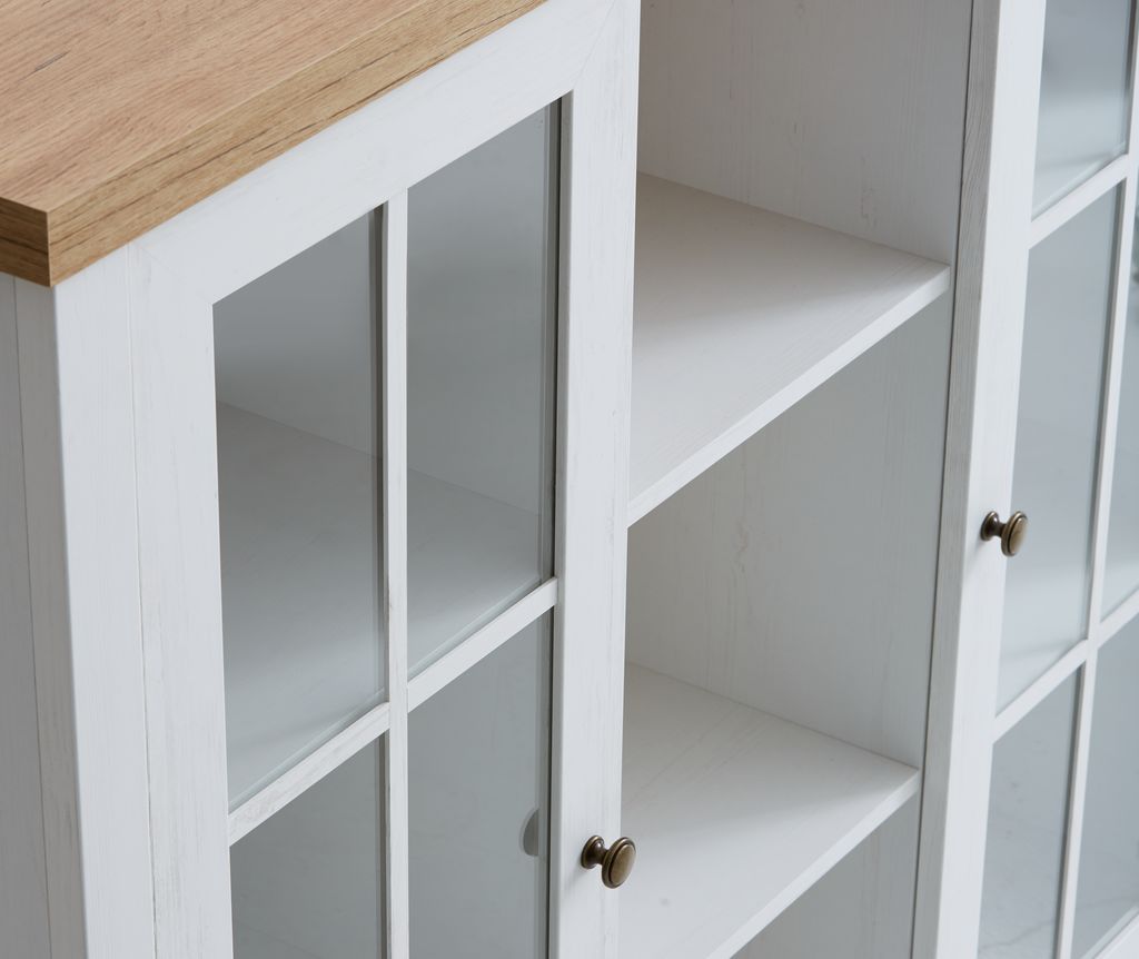 Top section MARKSKEL 2 doors white/oak colour