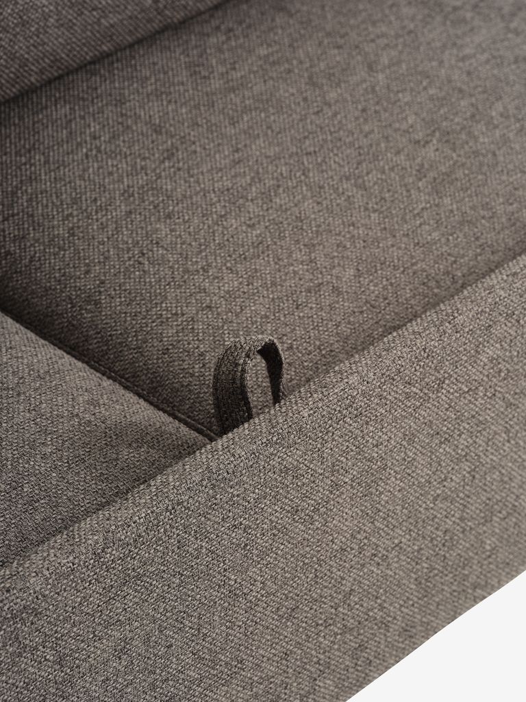 Sofa bed LYSTRUP 2 seater dark grey fabric