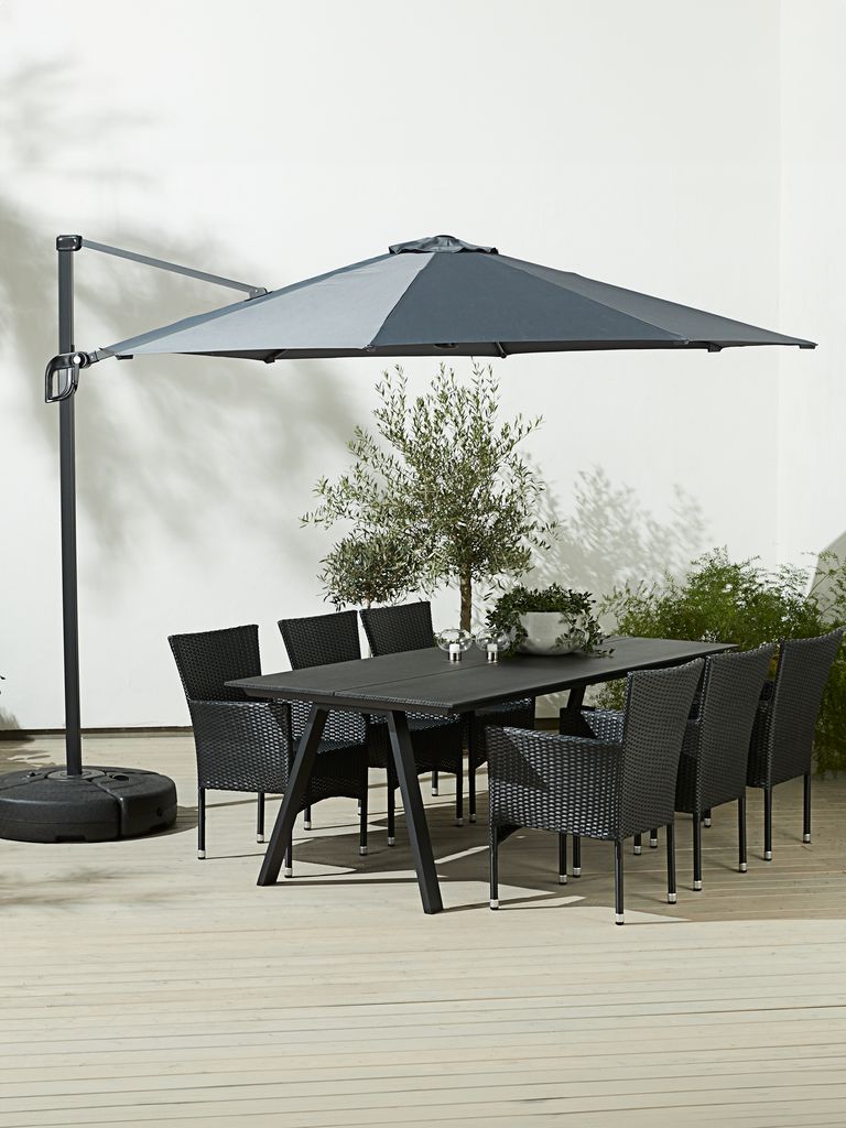 Hanging parasol TRONDHEIM D300 grey