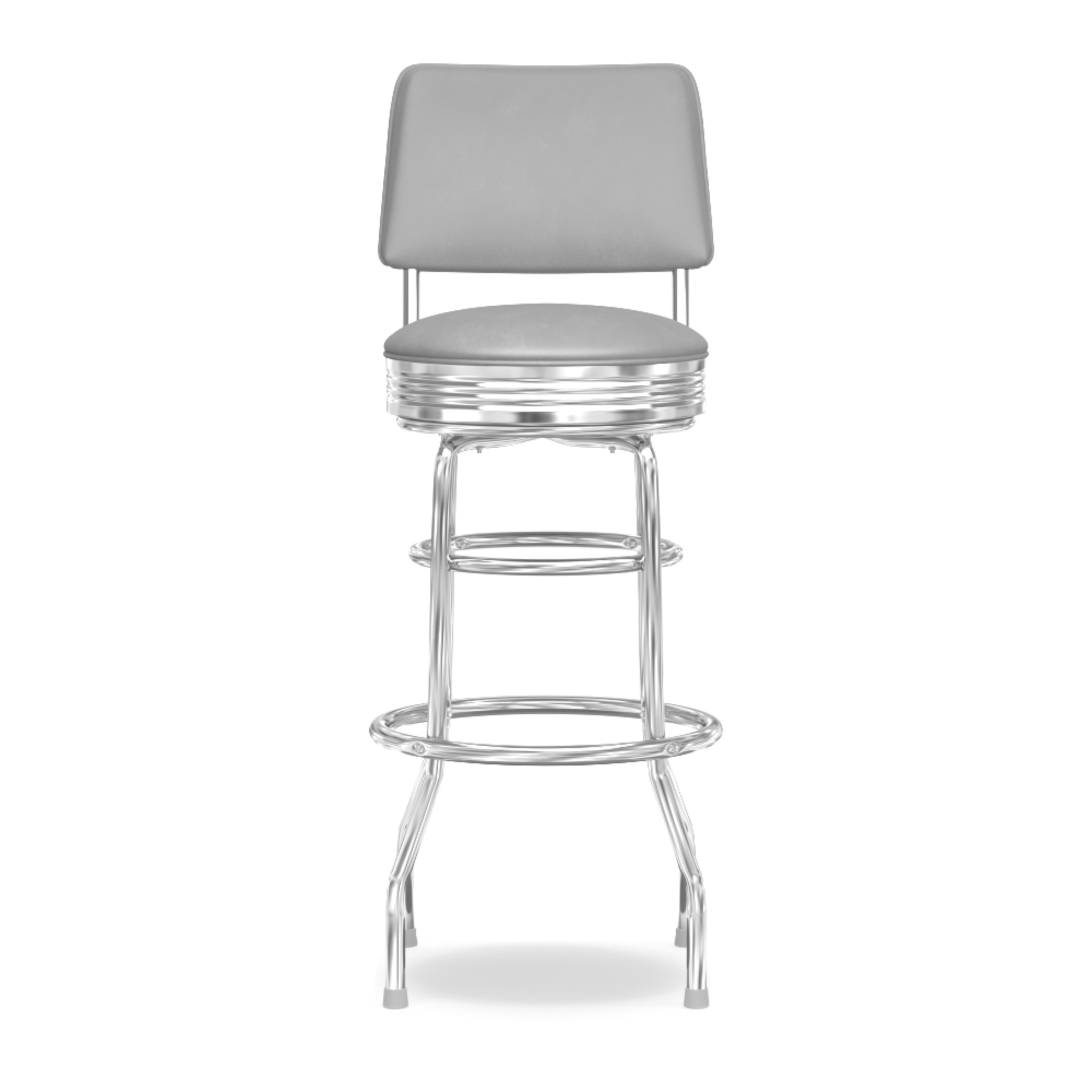 Upholstered Cushion-Back Diner Stool