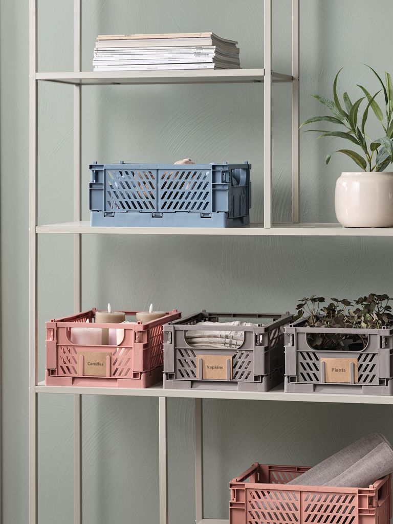 Basket MILAS W25xL34xH15 foldable coral