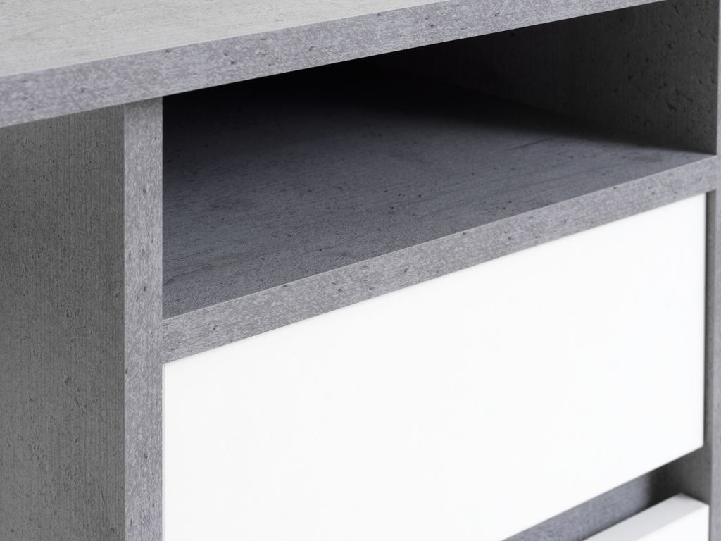 Desk BILLUND 54x120 concrete/white