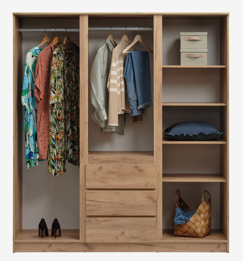 Wardrobe LIMFJORDEN 180x200 combi natural oak colour
