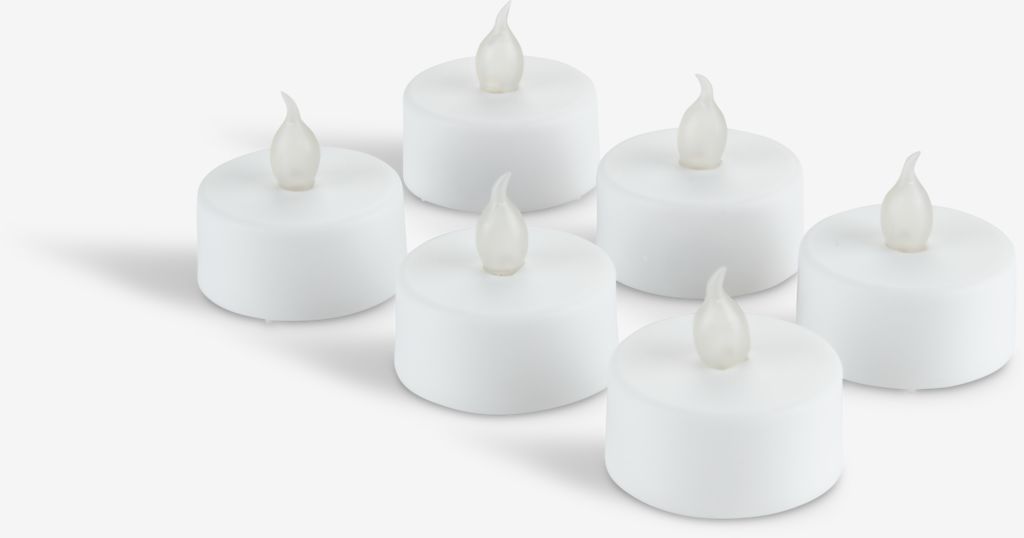 LED tealights MORGAN w/timer pack of 6