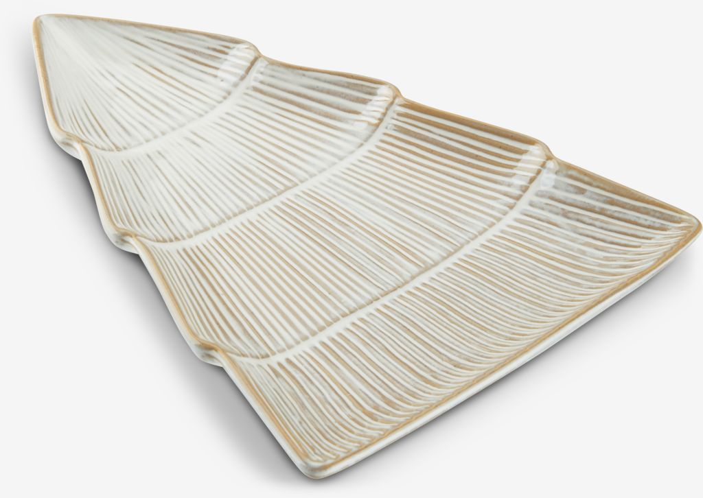 Decorative tray AUSTRE W25xL18xH2cm porcelain white