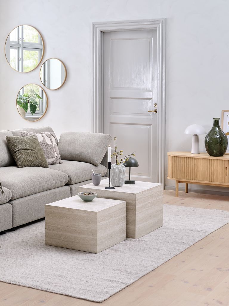 Coffee table ROLSTED 58x58/50x50 marble colour 2pcs