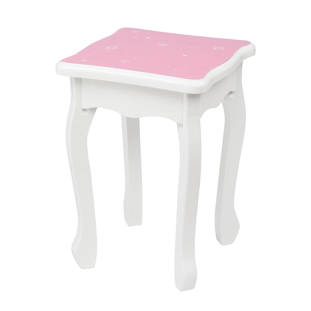 Lowest Prices - BaytoCare Kids Vanity Table Wooden Dressing Table with Stool and Drawer