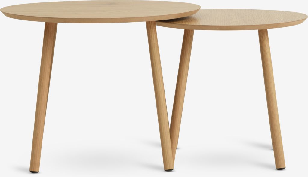 Nest of tables MUNKEBO D55/D45 oak colour pack of 2