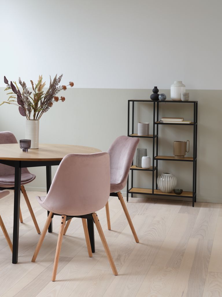 Shelving unit TRAPPEDAL 5 shel.oak/black