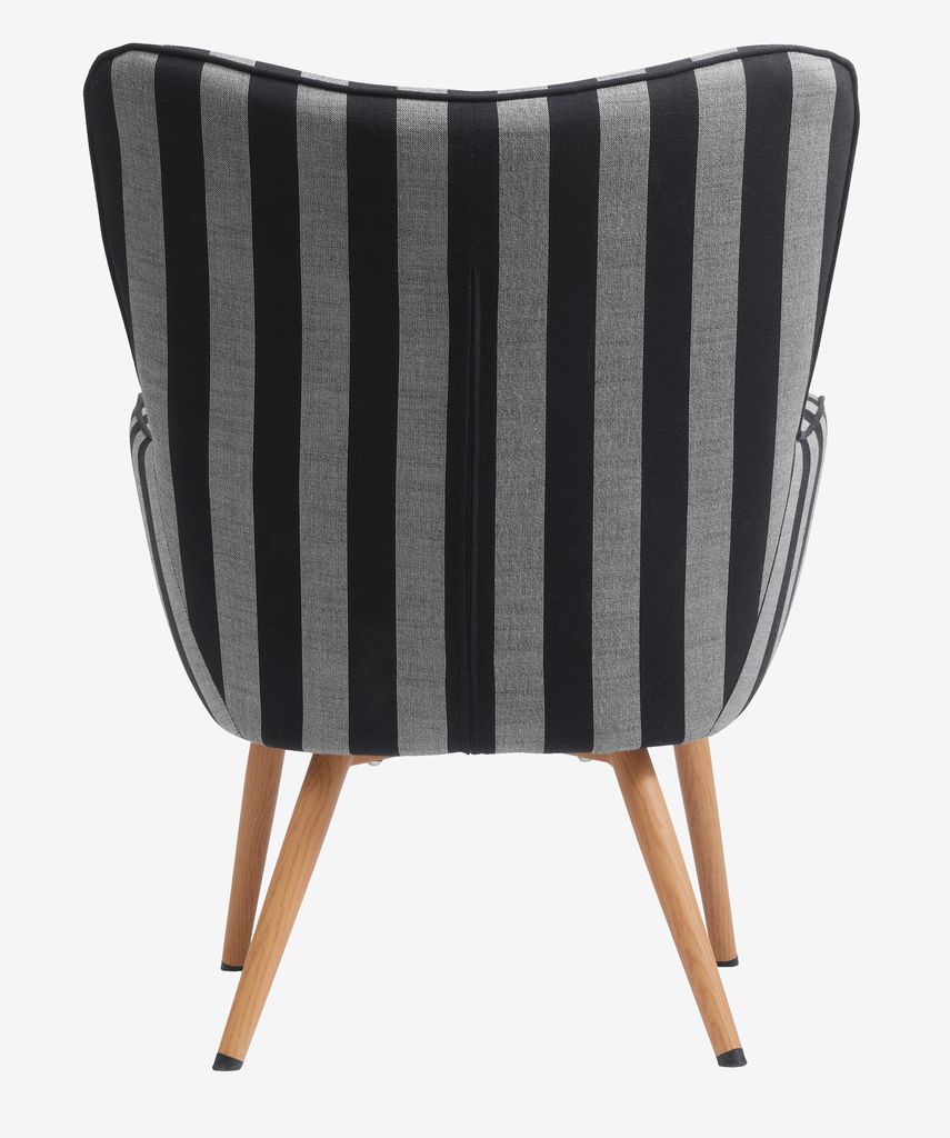 Armchair SIMESTED striped black/beige fabric