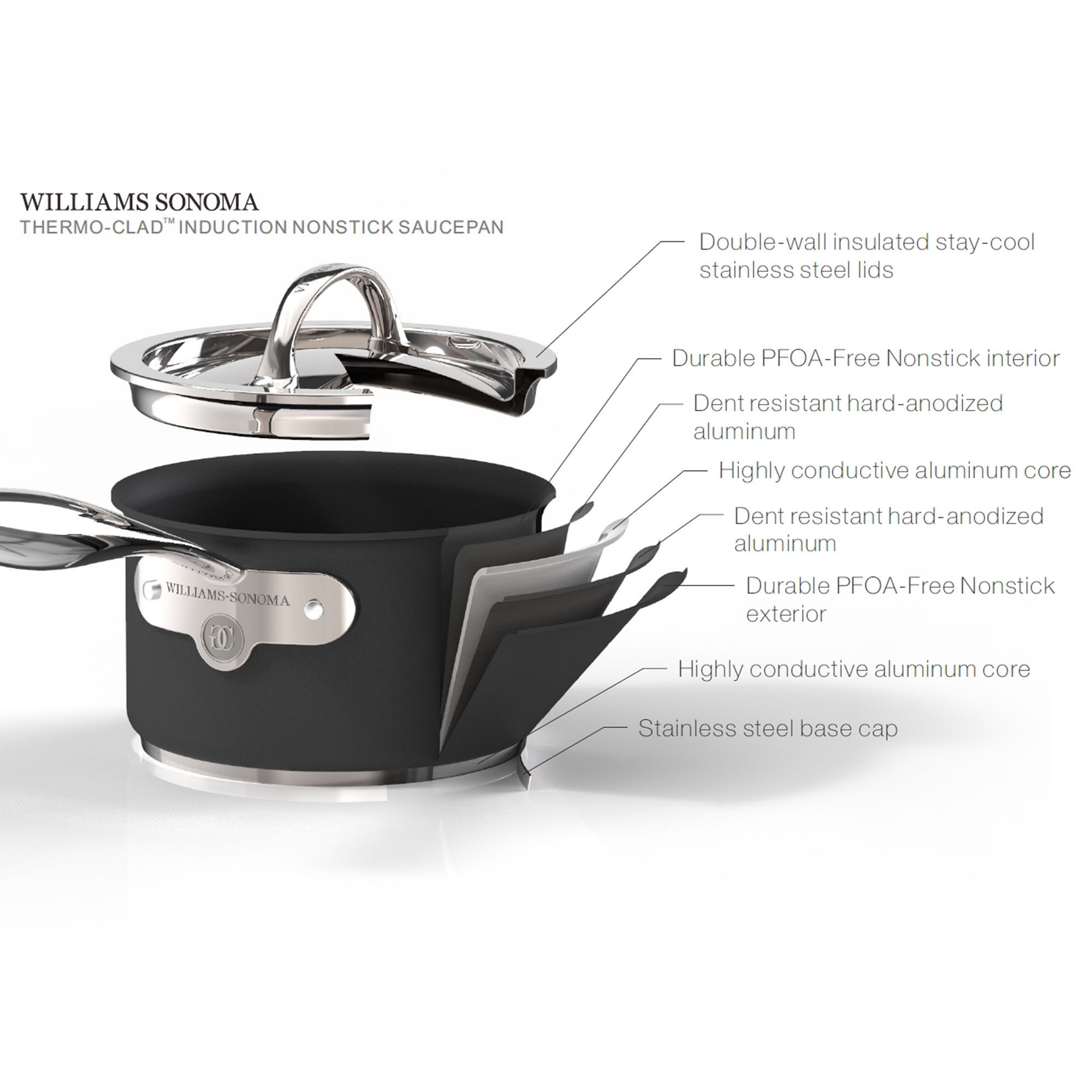 Williams Sonoma Signature Thermo-Clad™ Nonstick Open Wok with Helper Handle, 14