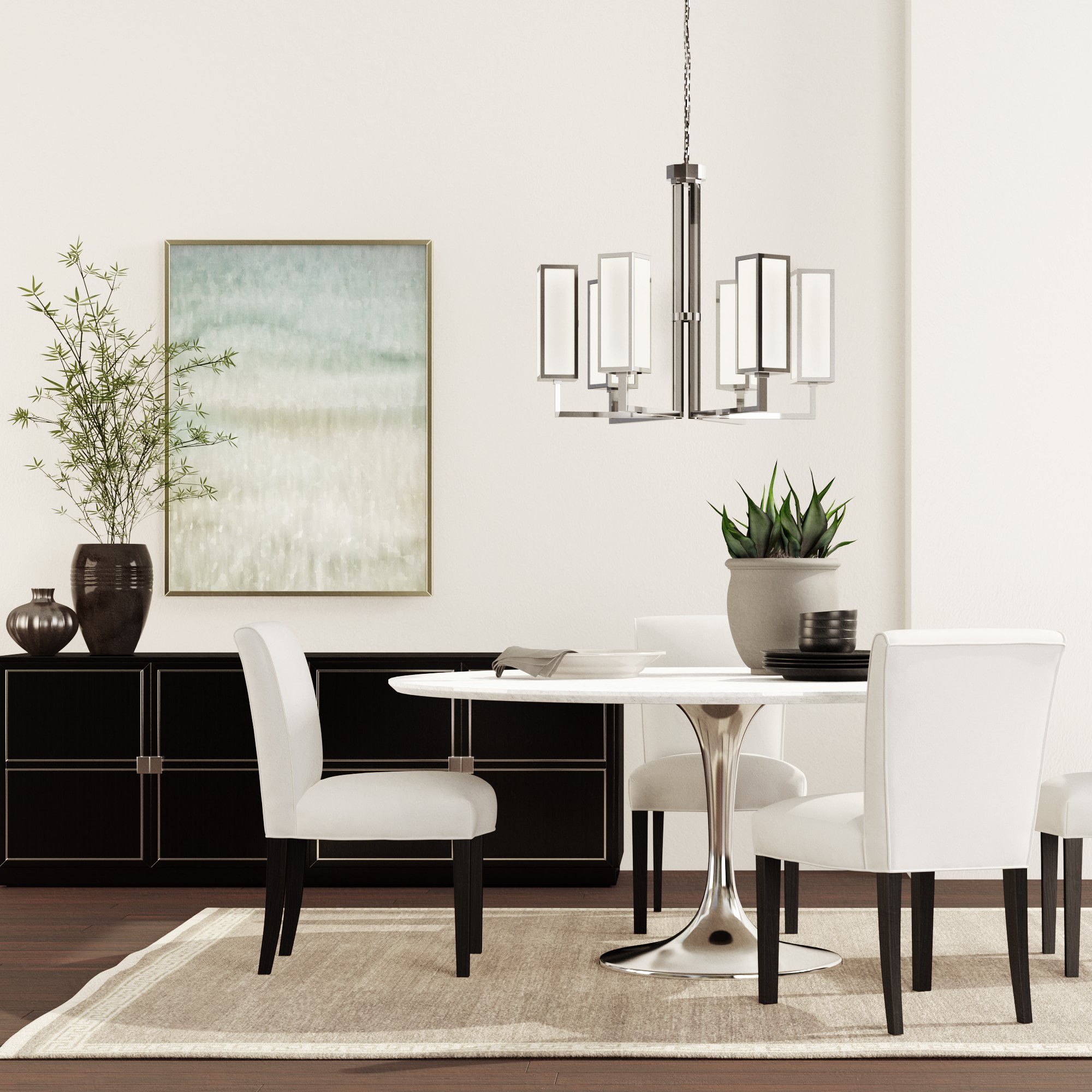 Fitzgerald Dining Side Chair, Perennials Performance Basketweave, White, Ebony Leg