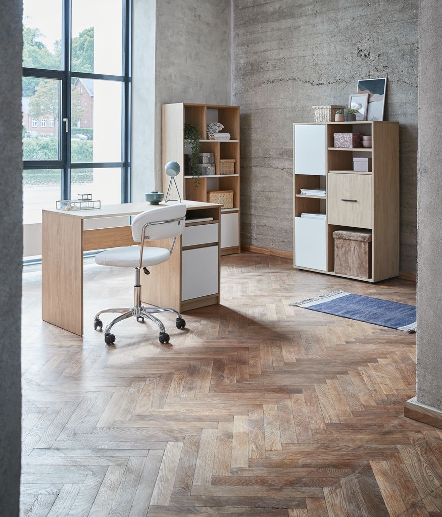 Desk BILLUND 54x120 oak colour/white