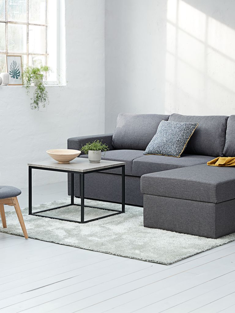 End table DOKKEDAL 60x60 concrete color