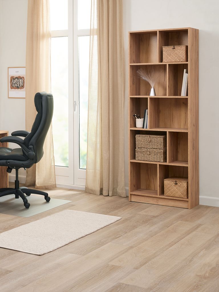 Bookcase MOSBJERG 10 shelves oak colour