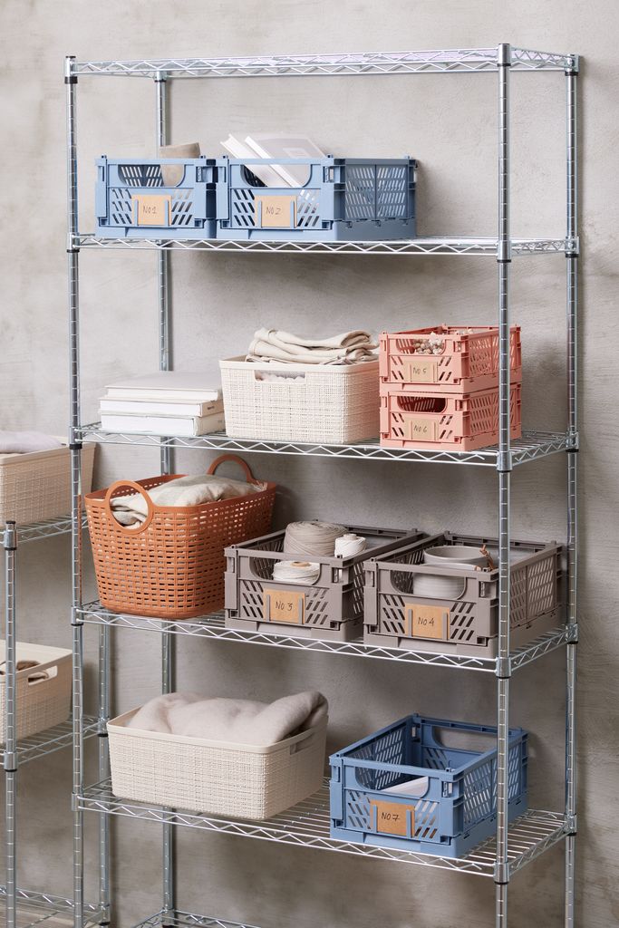 Basket MILAS W16xL25xH10 foldable coral