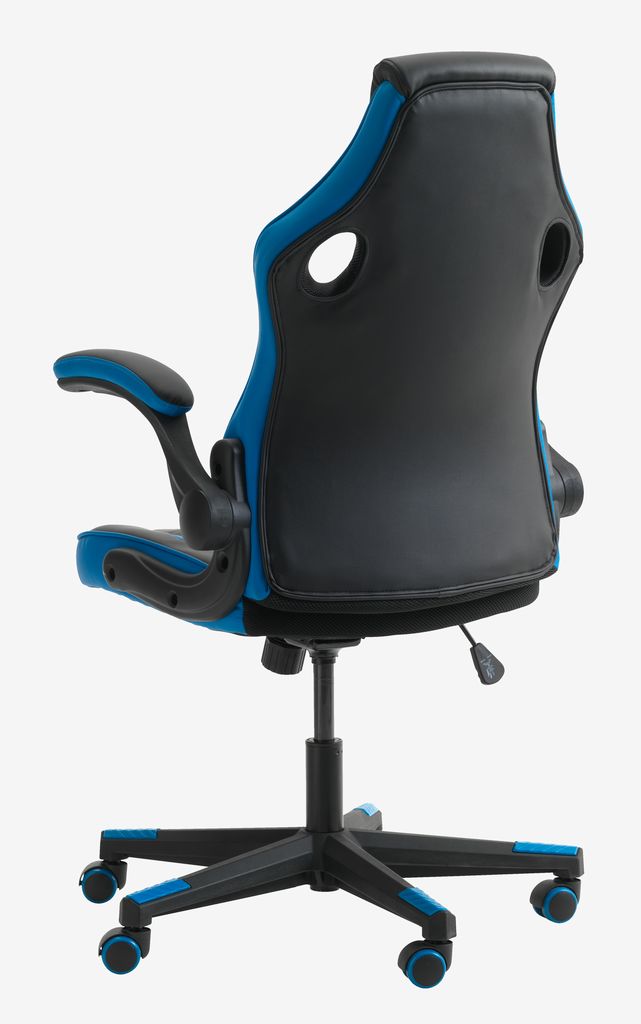 Gaming chair VOJENS black/blue faux leather/mesh
