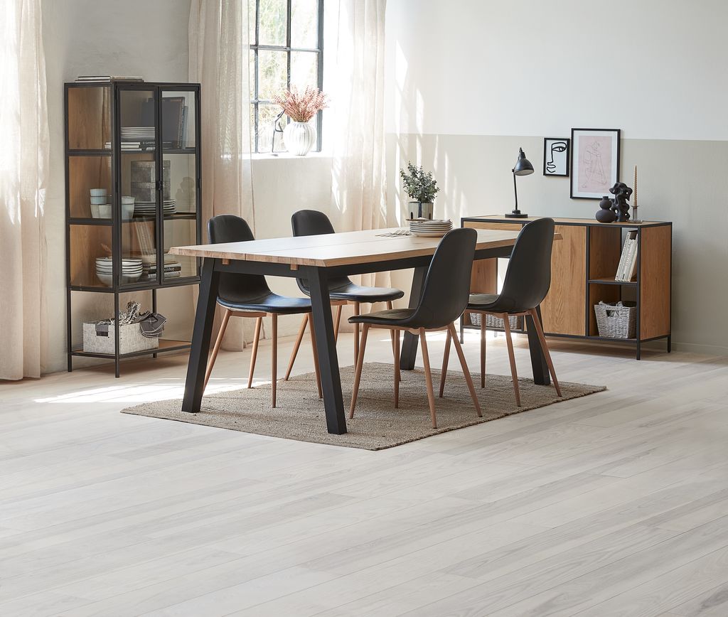 Display cabinet TRAPPEDAL oak/black