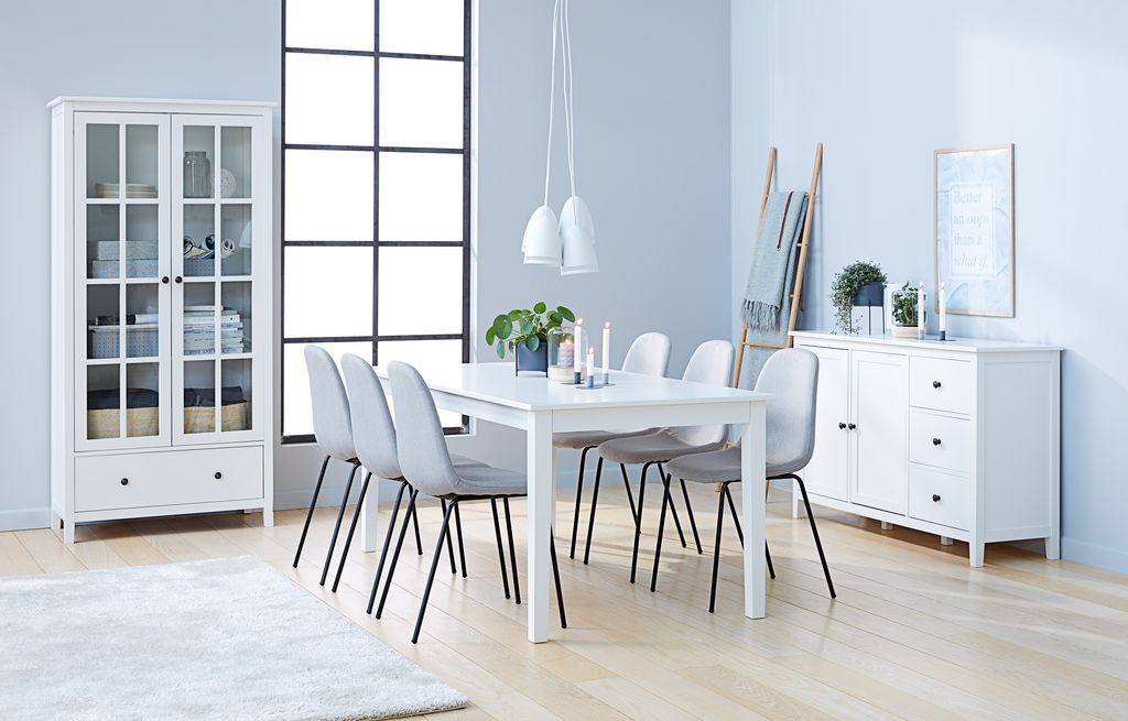 Display cabinet NORDBY 2 doors 1 drawer white