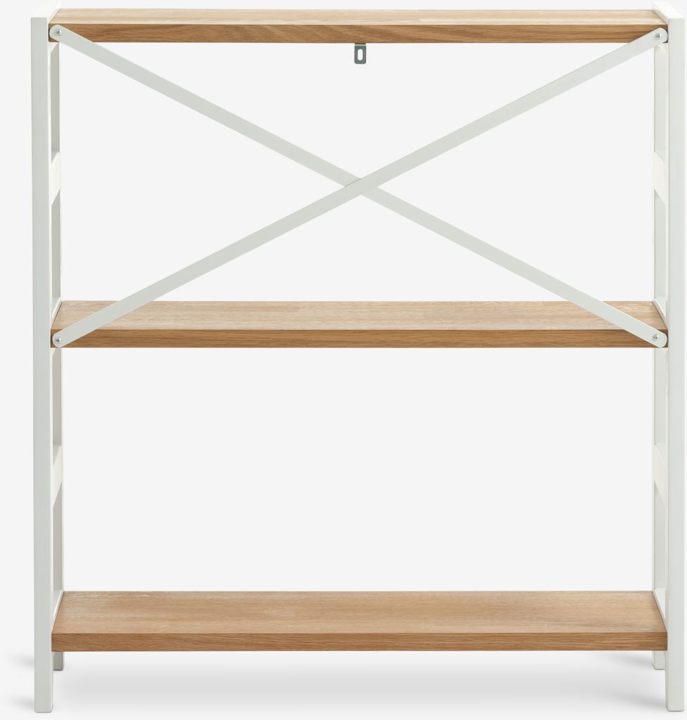 Shelving unit INTRUP wide 3 shelves white/oak