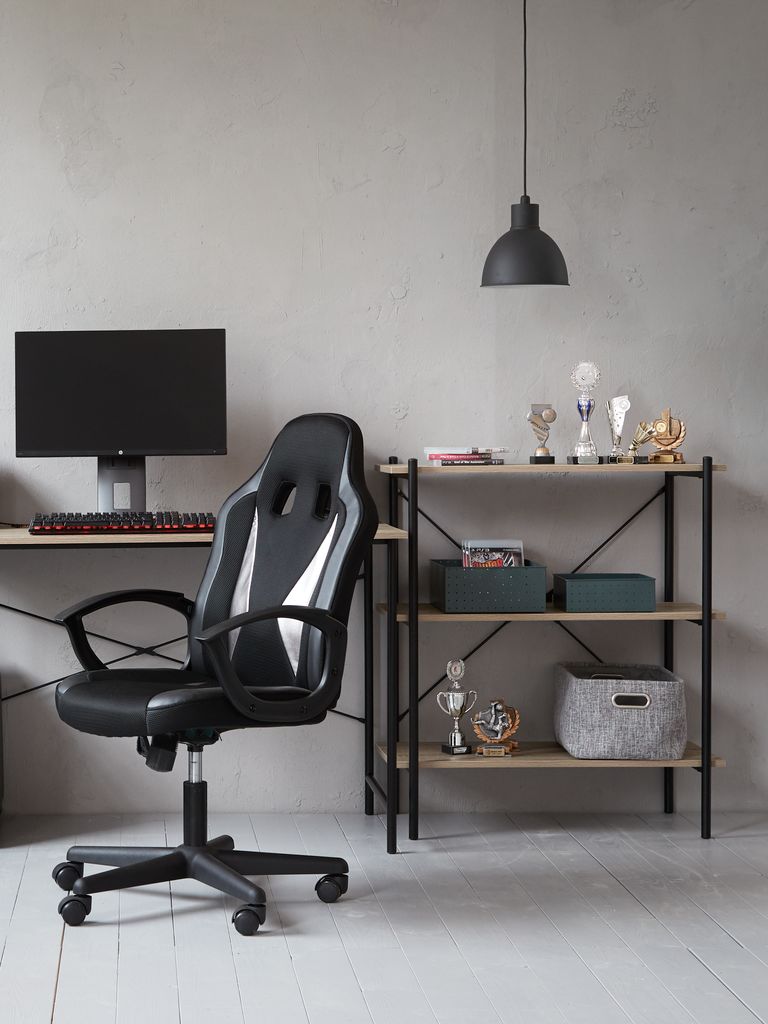 Shelving unit VANDBORG 3 shelves. oak/black