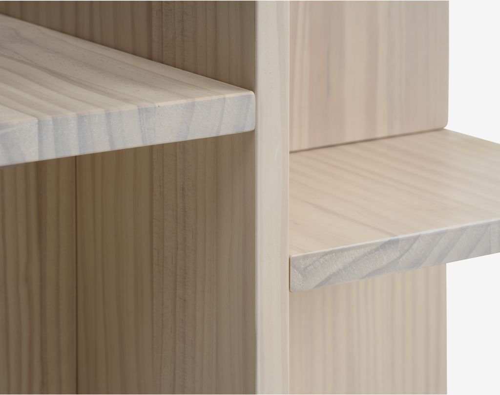 Pedestal SOLLERUP with shelves solid pine