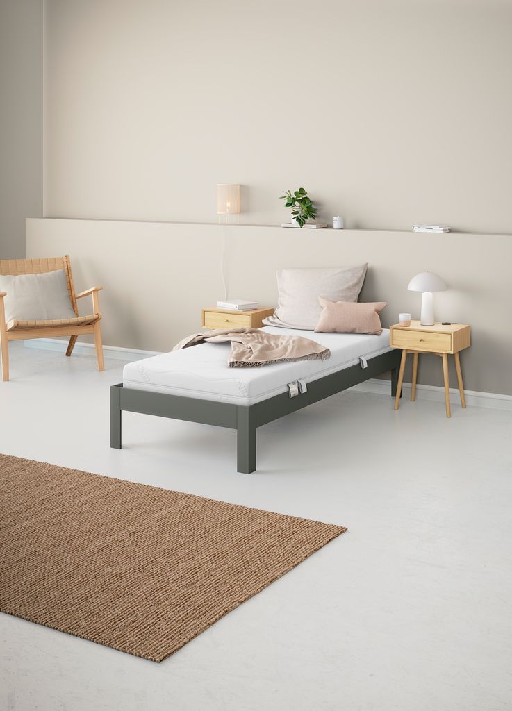Bed frame KILDEN Single dark grey