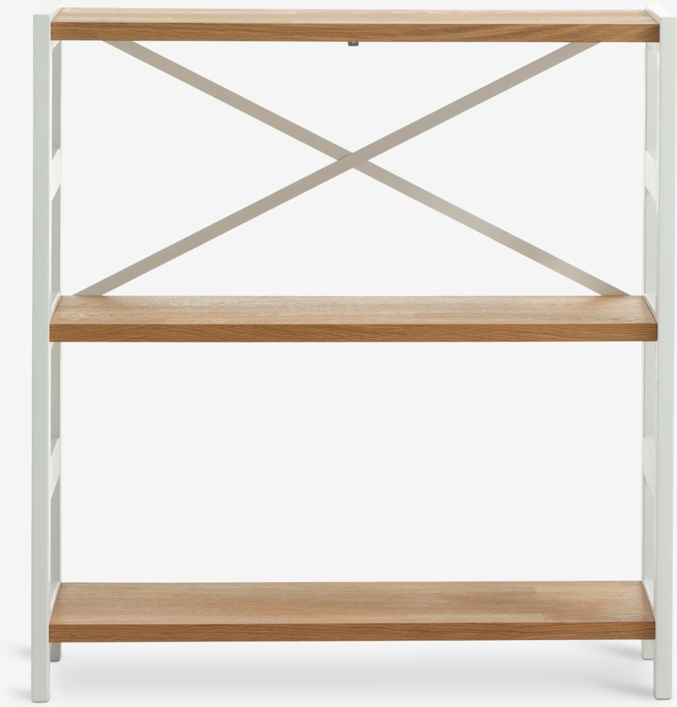 Shelving unit INTRUP wide 3 shelves white/oak