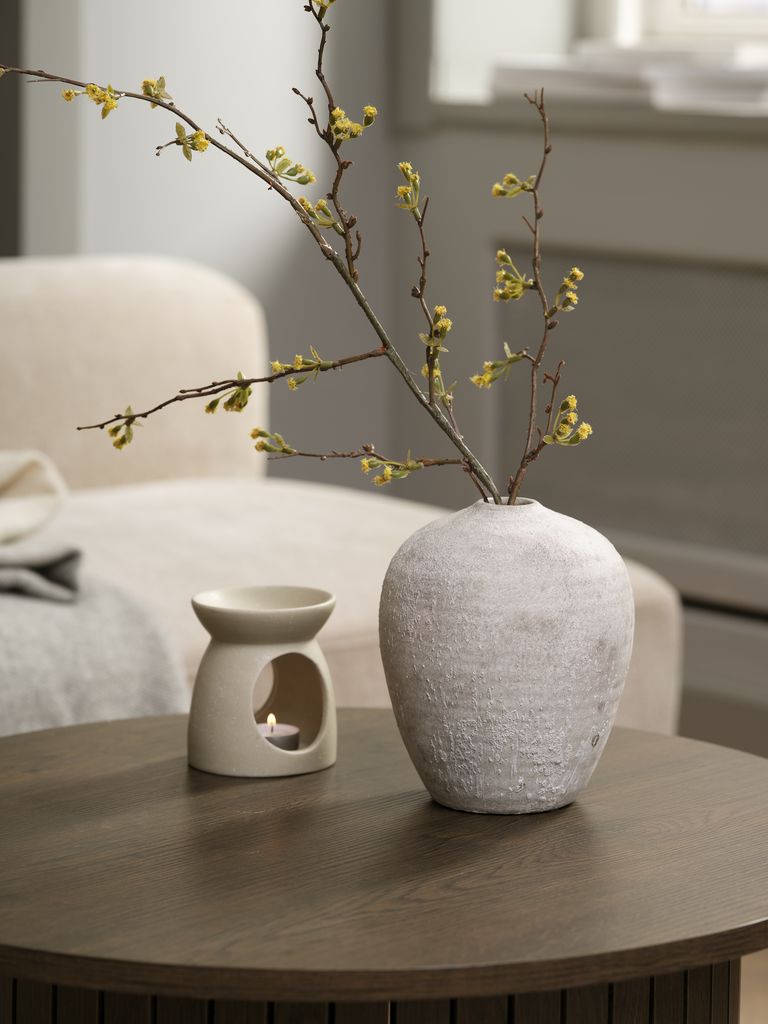 Vase IVAR D17xH21cm white/grey