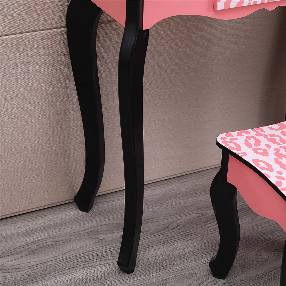 Lowest Prices - Ktaxon Kids Vanity Table and Stool Set with 3 Mirrors, Pretend Play Princess Makeup Dressing Table,Children's Furniture
