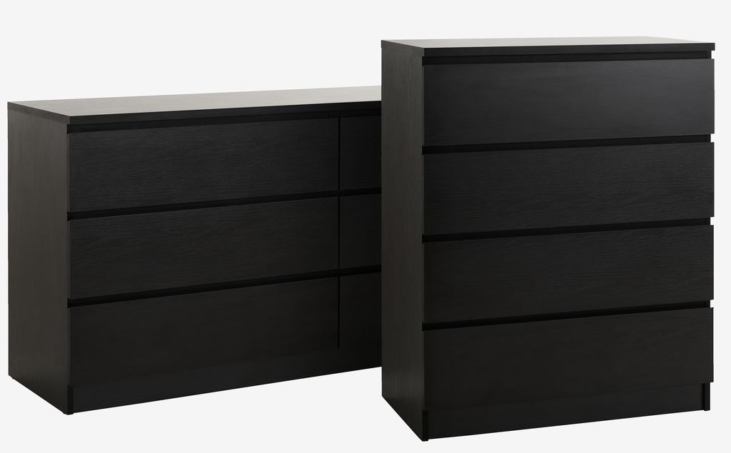 3+3 drawer chest LIMFJORDEN black