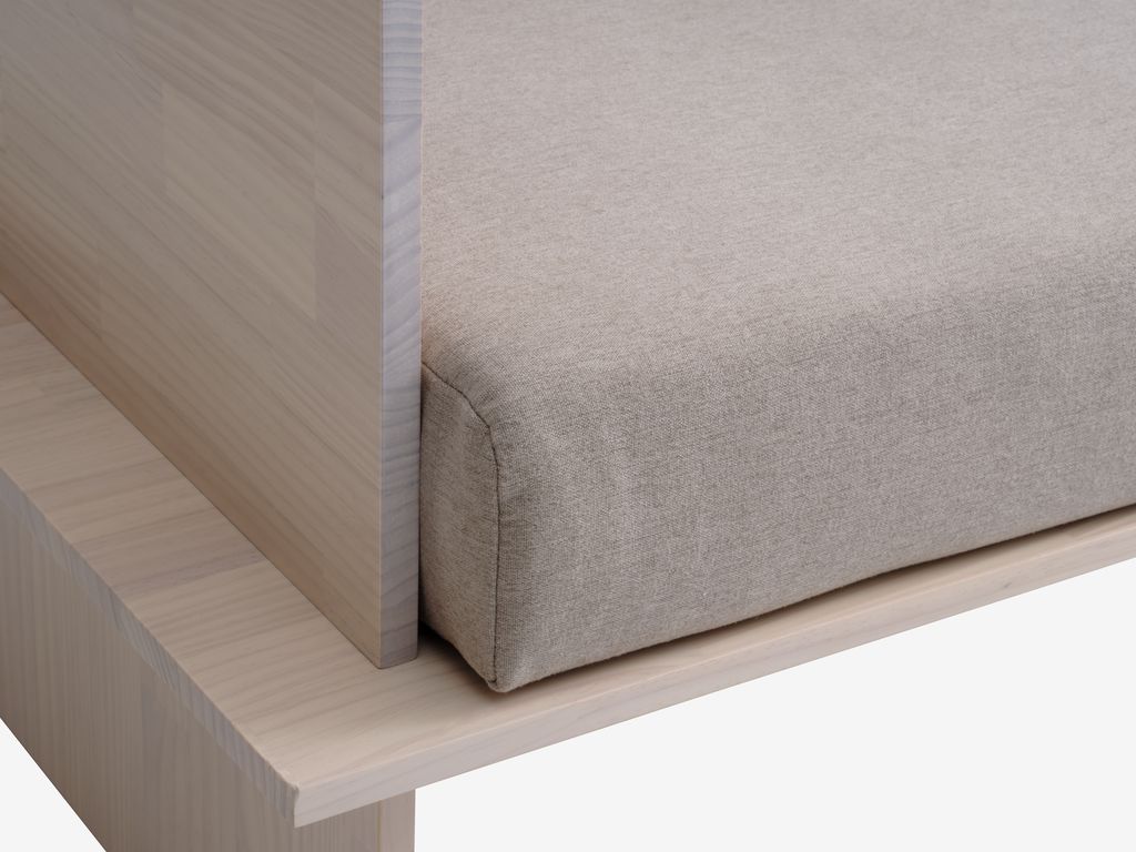 Daybed SOLLERUP 204x78 light grey fabric/pine