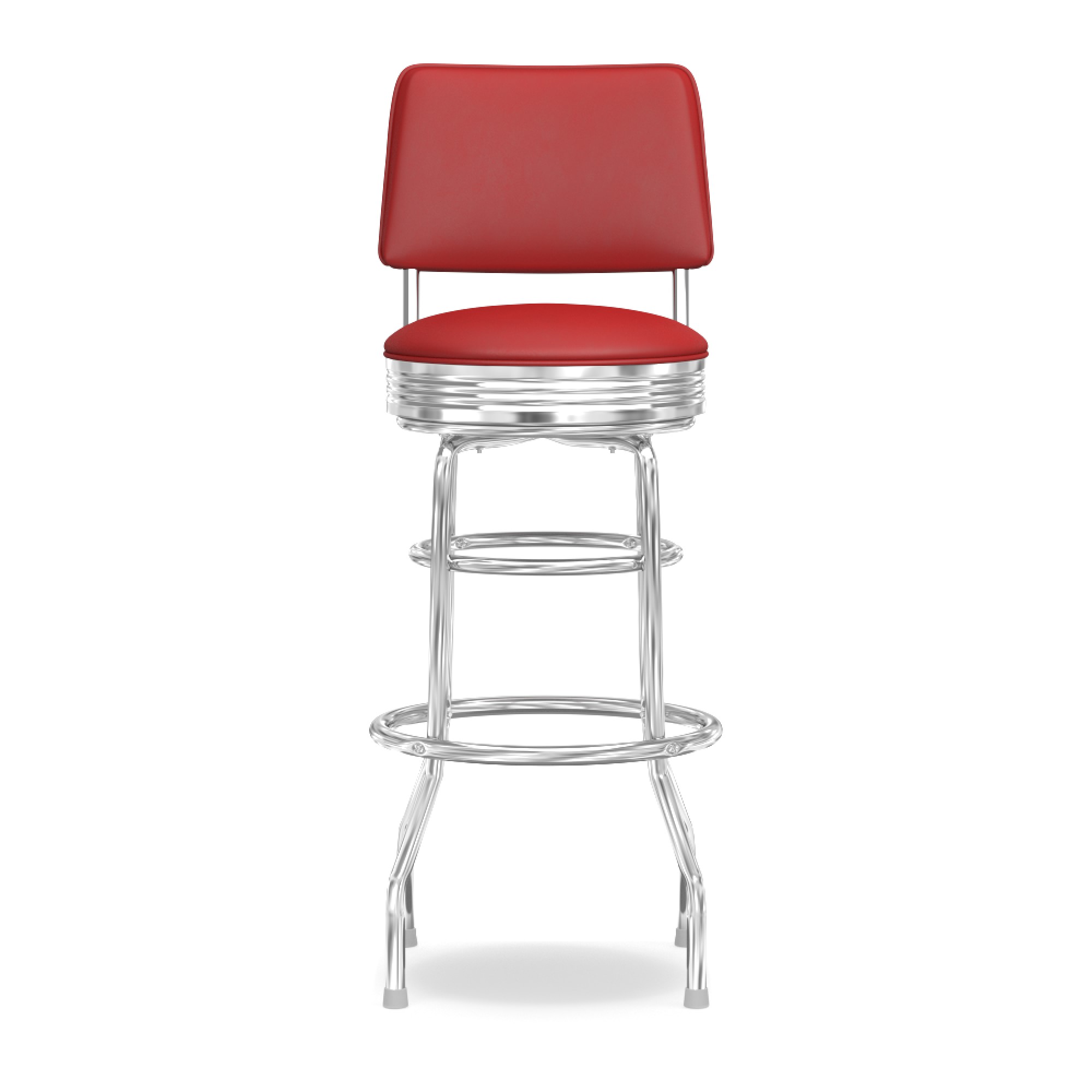 Upholstered Cushion-Back Diner Stool